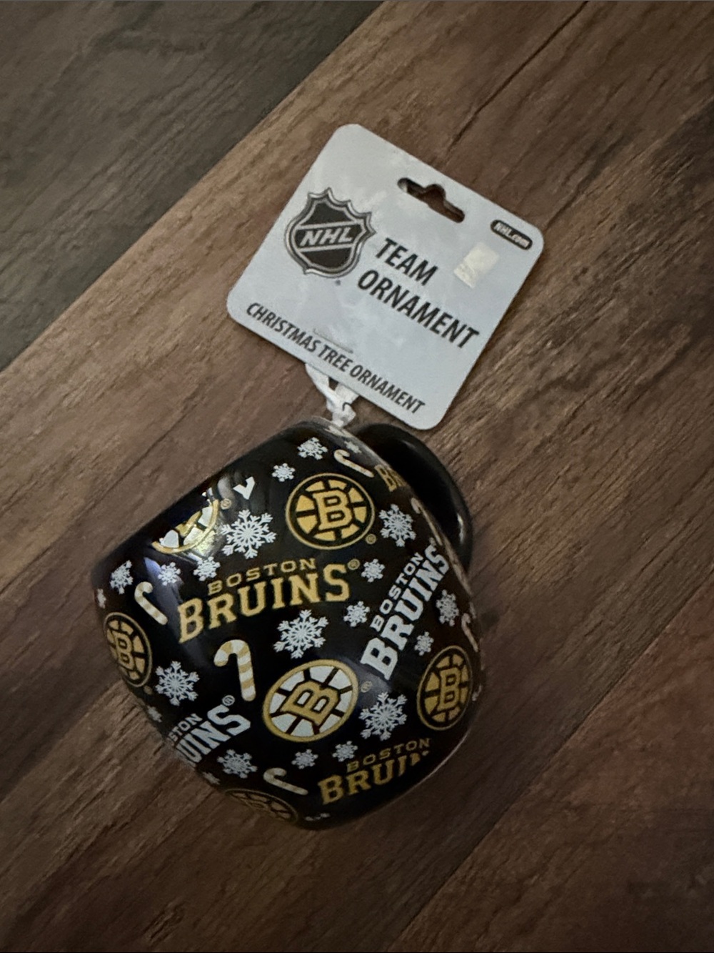 Black & Gold NHL Team Ornament - Holiday Boston Bruins